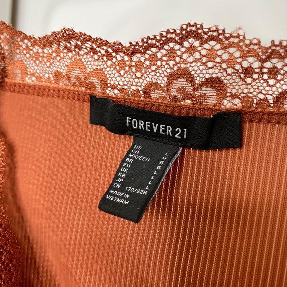 Burnt Orange Lace-Trim Cropped Tank - Picture 5 of 5